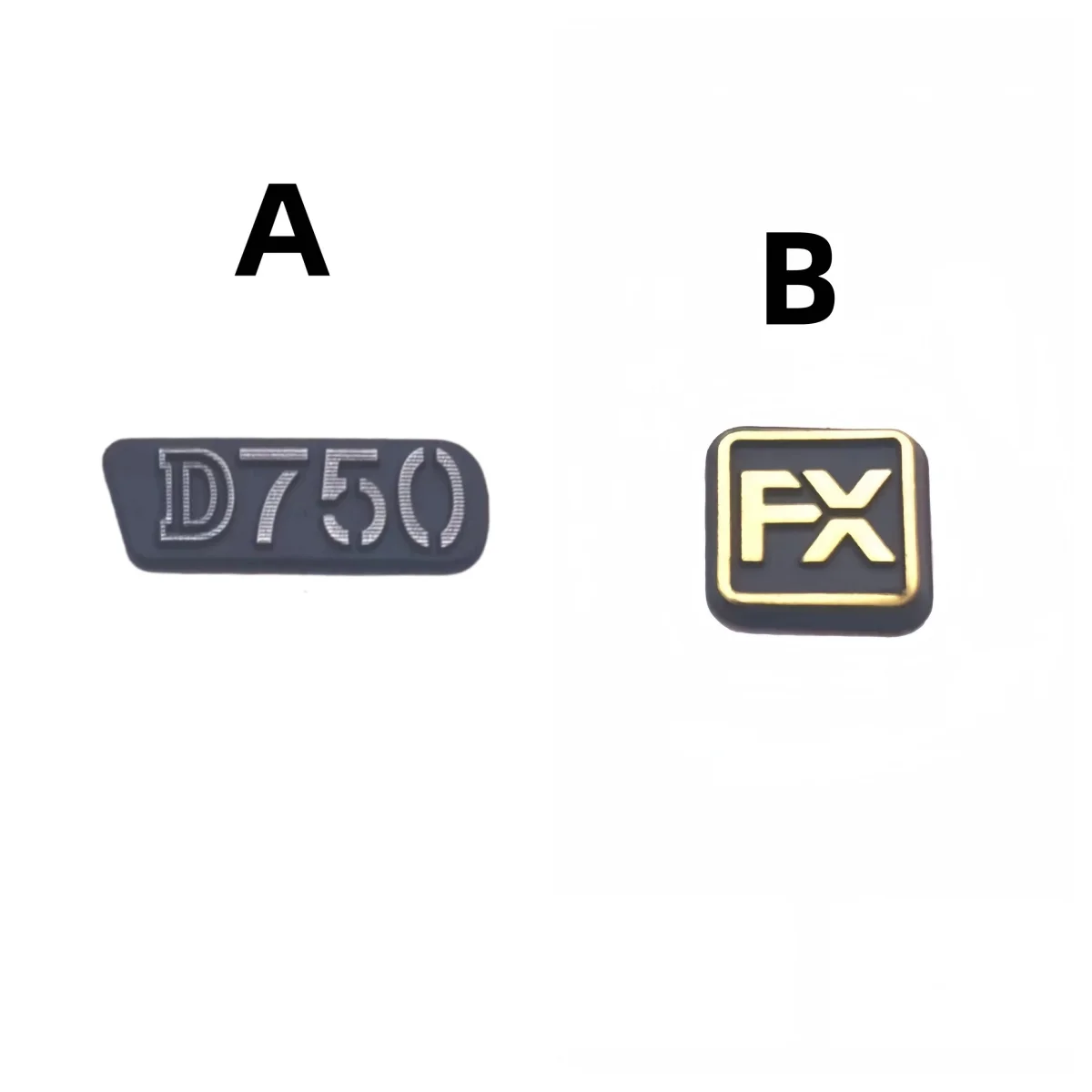 for Nikon D750 and FX models, label tags, nameplates, LOGO tags