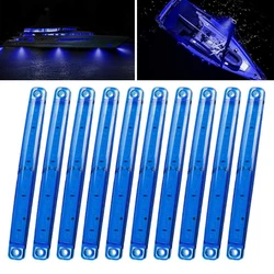 10PCS Marine Boat Lights 12V 24V Waterproof Boat Deck Courtesy Transom Cockpit Light Yacht Fishing Sailboat Blue Light