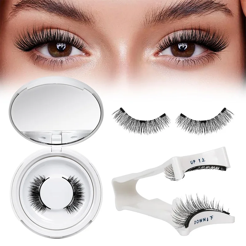 Set mit magnetischer, kleberfreier, falscher Wimpernzange mit magnetischer, natürlicher Quantenwimpernzange.