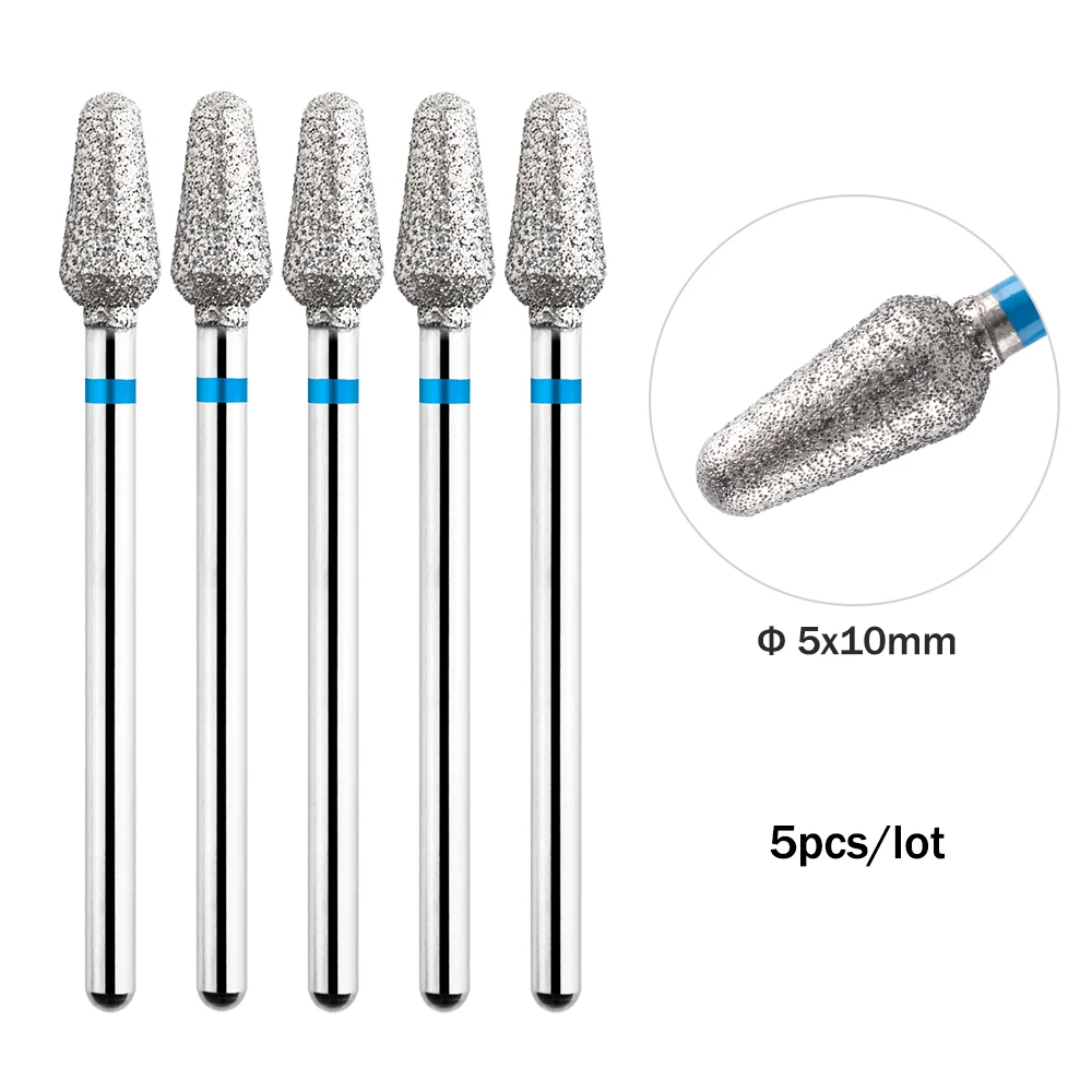 TP 5 teile/los Diamant Nagel Bohrer Bits 3/32'' Flamme Nagel Bits Elektrische Fräser Für Maniküre Rotary Häutchen sauber Nagel Werkzeuge