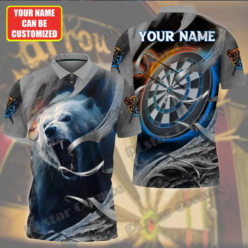 PLstar Cosmos-Polo con nombre personalizado para hombre, camisa Premium con estampado 3D de Lobo, Tigre, León, oso, informal de verano, POL207