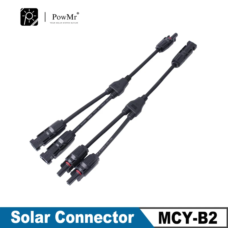 POWMR 1 Pair Solar Panel Y Type 1 to 2 Connectors M-FF and F-MM Branch Cable SOLAR PANEL CONNECTOR