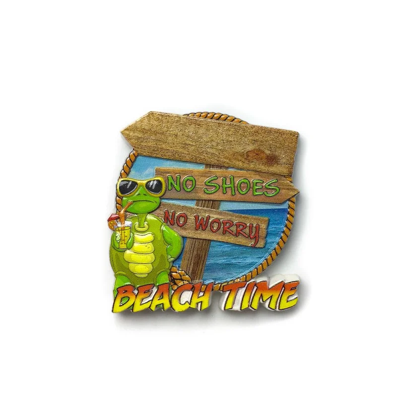 3D Beach Scenery Road Sign Magnetic Fridge Magnet Creative Travel Souvenir Home Decor Gift