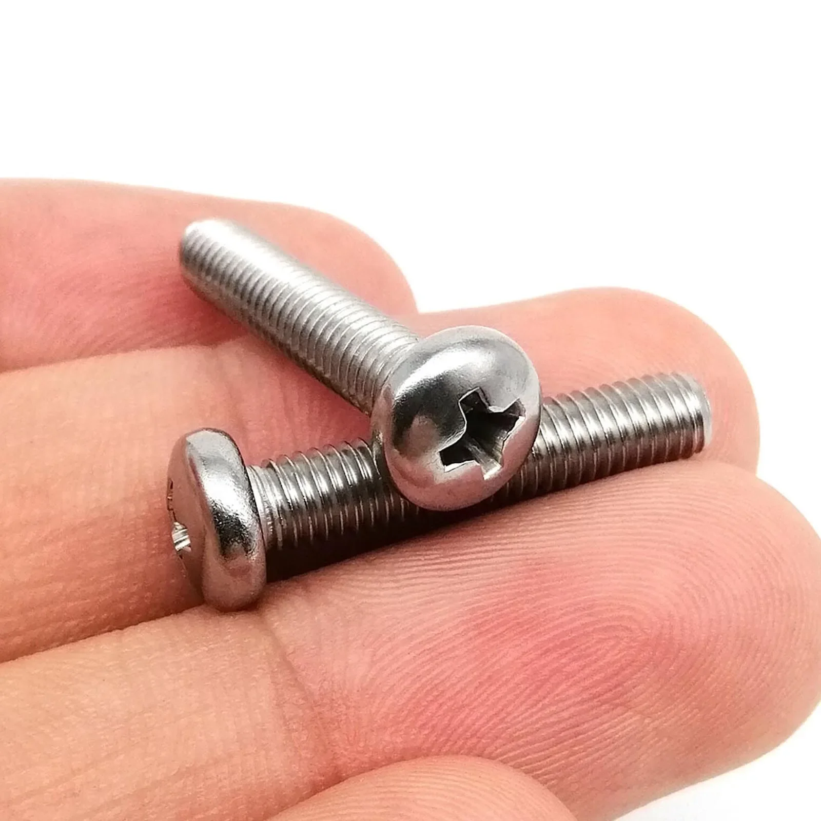 50Pcs/Pack M2 M3 M4 GB818 304 Stainless Steel Cross Phillips Round PM Pan Head Screw Bolt Length 3-14mm Machine Screws