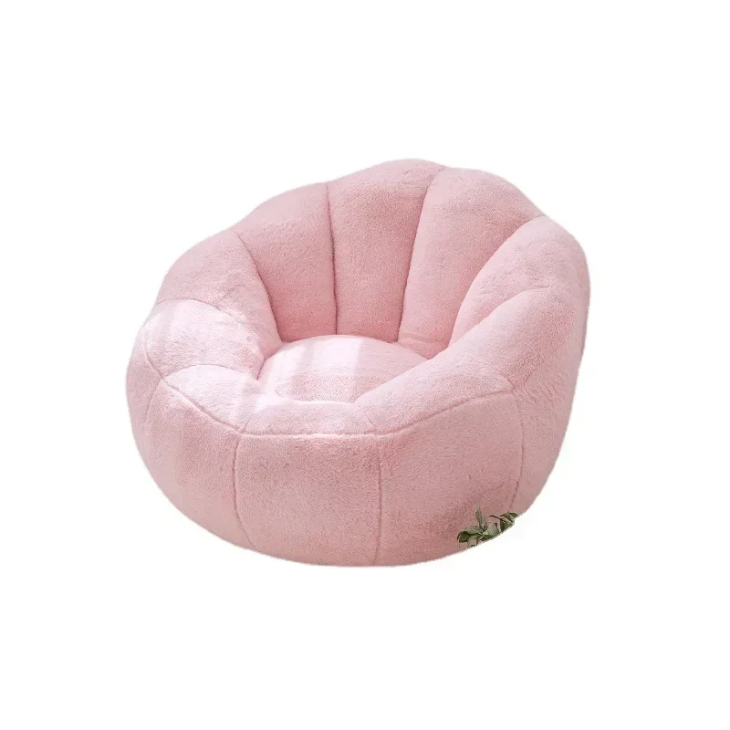 Curved Pink Bean Bag Sofa Comfortable Reclining Lazy Furniture For Living Room Exterior Sitting Bean Bag Sofas Design