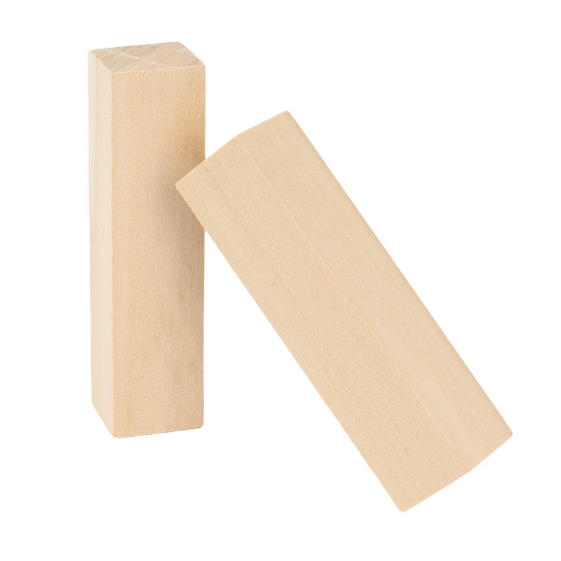 A98E-10Pack Kit di blocchi per intaglio in tiglio Spazi vuoti per principianti Kit di blocchi per intaglio in legno non finito (5L + 5S)