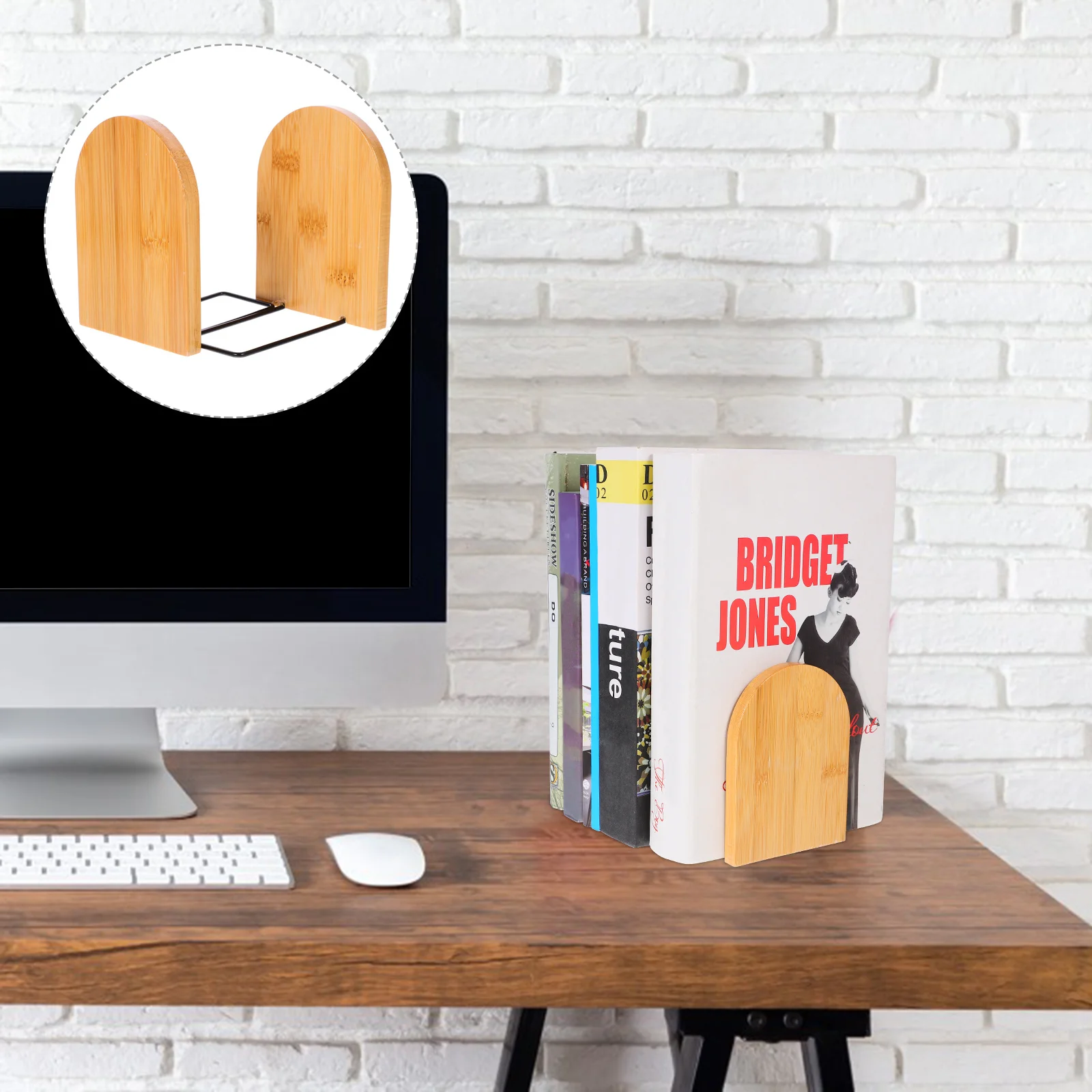 

2Pcs Delicate Bookend Stylish Book Holder for Shelves Decorative Bookends Set Study Room Organization Tool Multi-Function Book