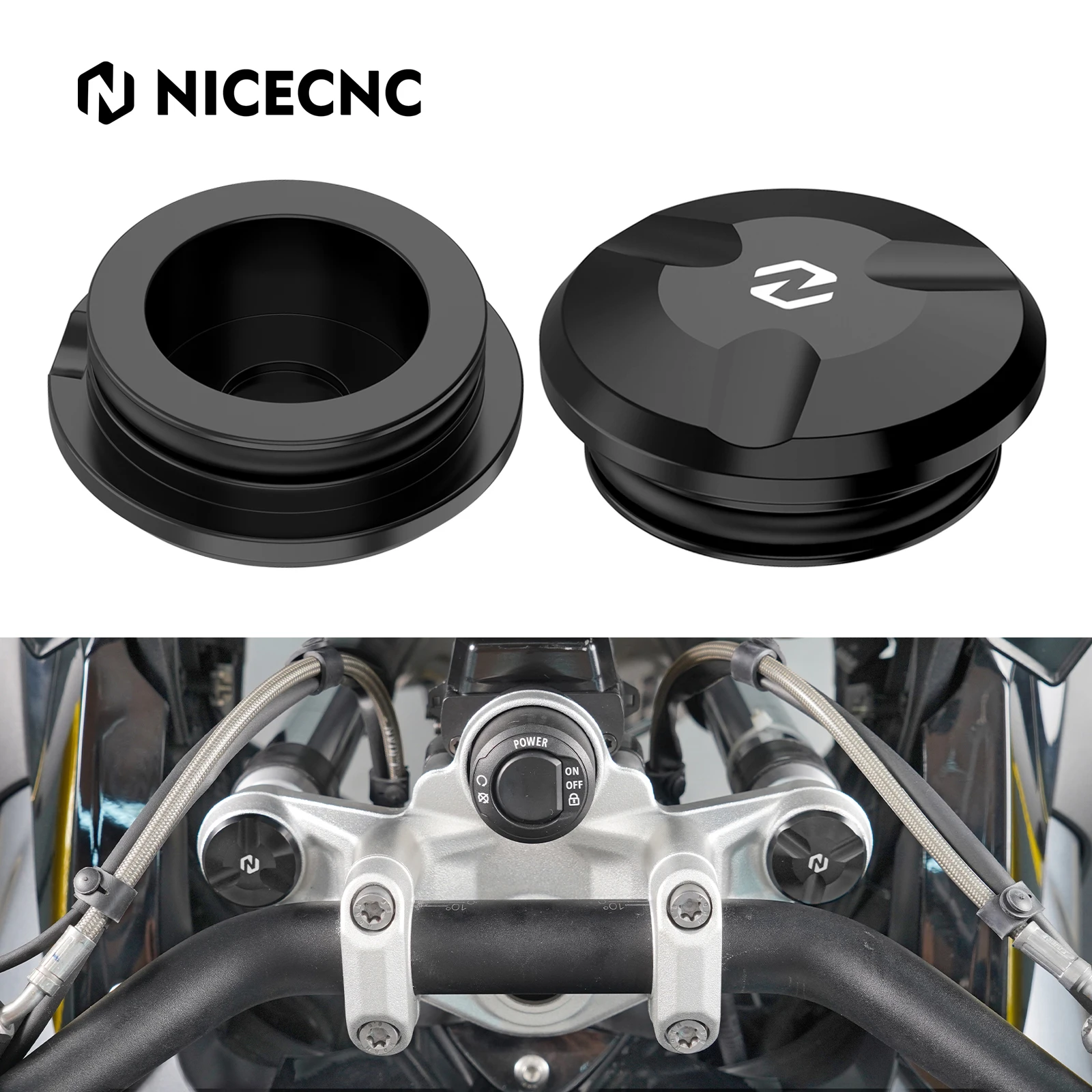 2x Fork Top Tube Cap Covers for BMW R1200GS R1250GS Adventure R 1200 GS R 1250 GS R1200 R1250 GSA R1200GSA R1250GSA R1200R