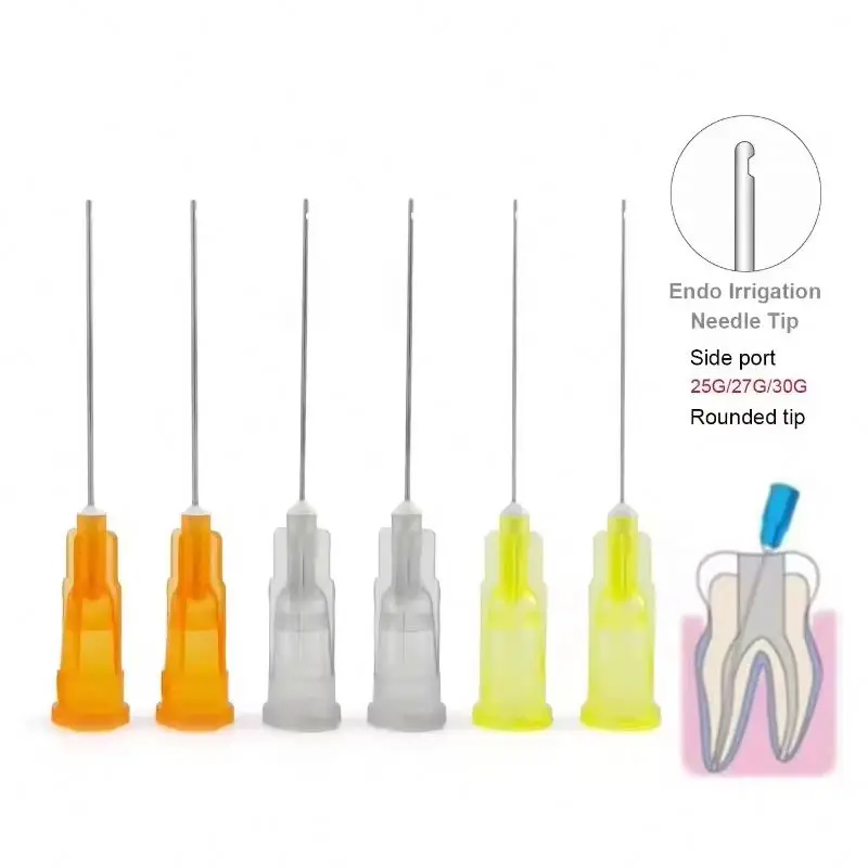100pcs/pack Dental Endo Irrigation Needle Tip 25/27/30G End-Closed Side Hole Dental Root Canal Irrigation Needle Washing Tips