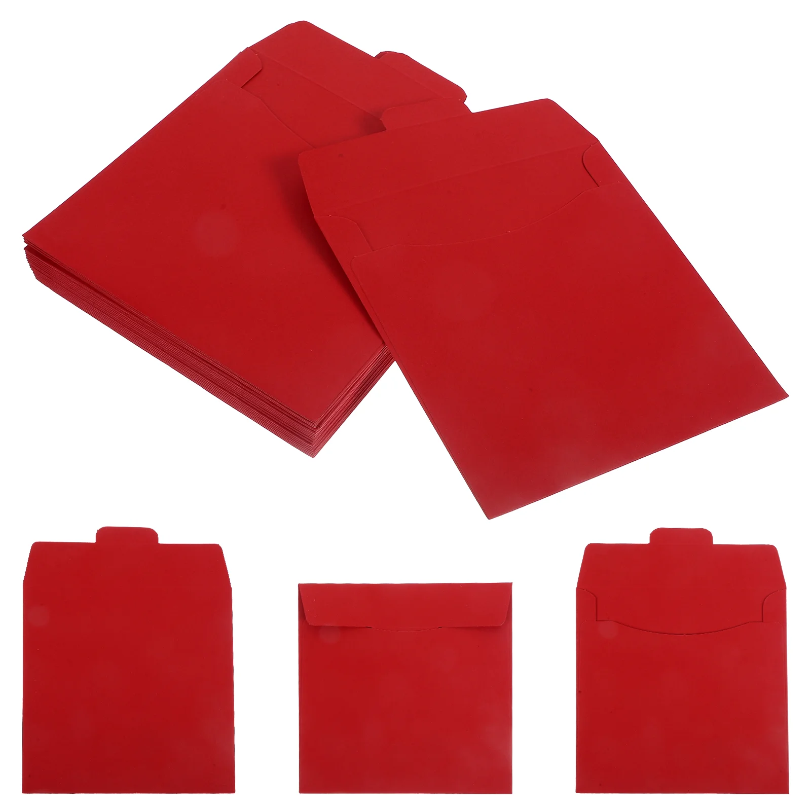 

20 Pcs Envelope CD Bag DVD Kraft Paper Packaging Wedding Photography Advertising Information (red) Sheets Sleeves Storage Cases