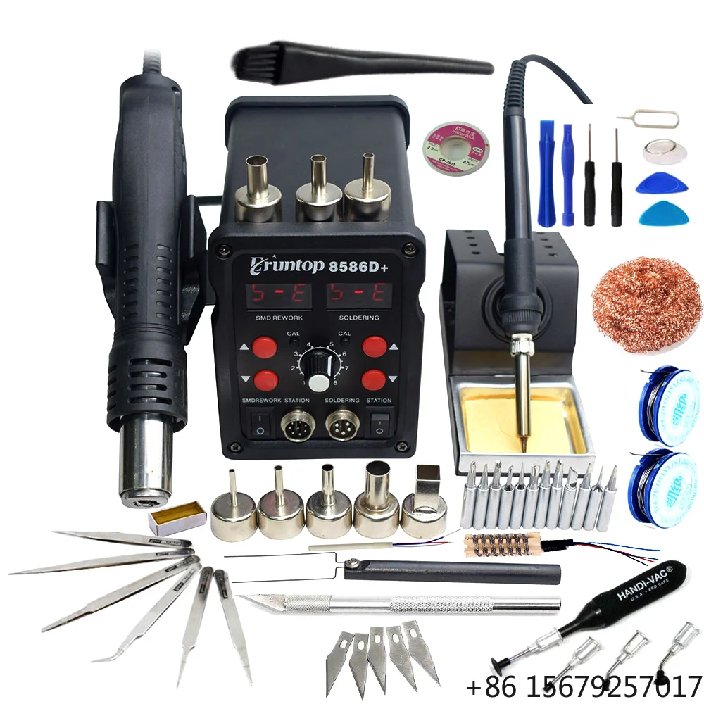 Promotion High Quality Dual Digital Display Hot Air Soldering Iron Station Soldering Stations