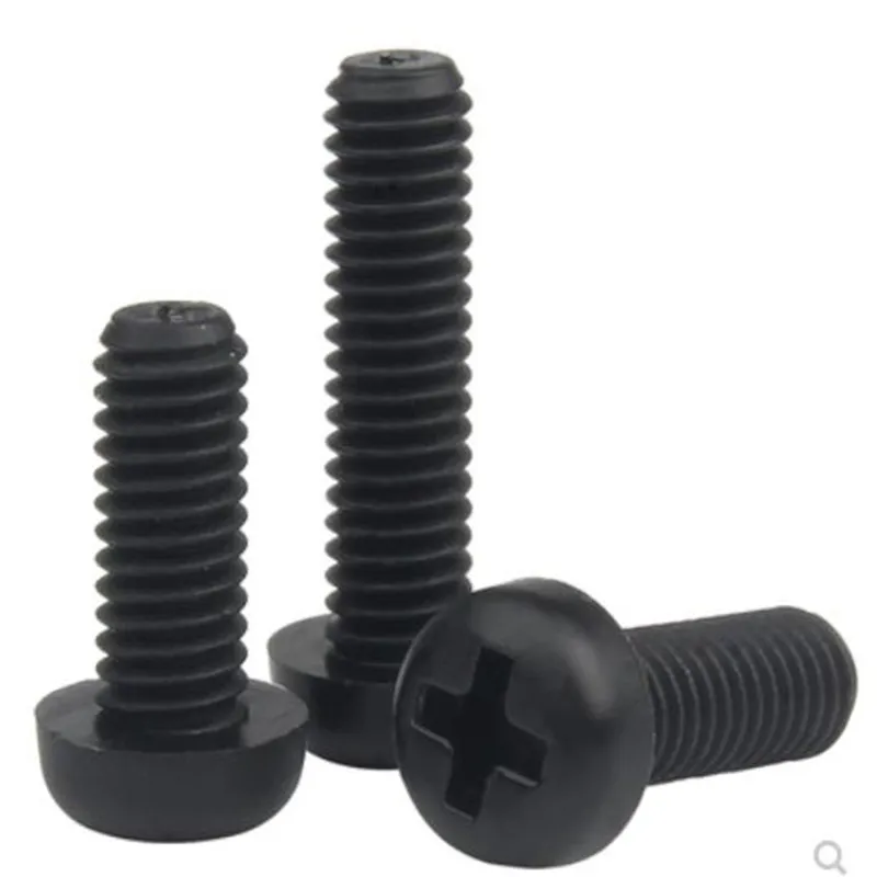 

1000pcs M2 M2.5 M3 M4 M5 black Nylon Plastic insulation Phillips Recessed round pan Screw