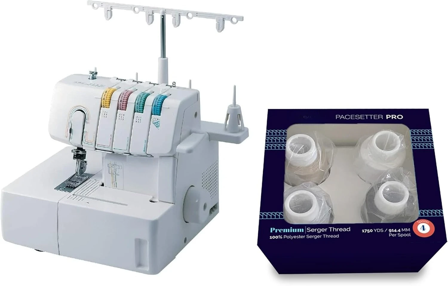 Coverstitch Serger، 2340CV، إطار معدني قوي، 1,100 غرزة في الدقيقة، مصيدة تقليم، أقدام ضغط متضمنة