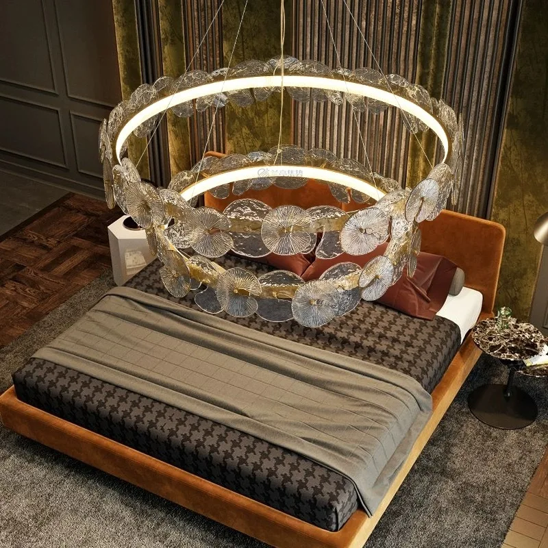 Modern Luxury Glass Pendant Lighting Crystal LED Chandeliers Kitchen Living Room Dining Table Decoration Creative 3Color Dimming