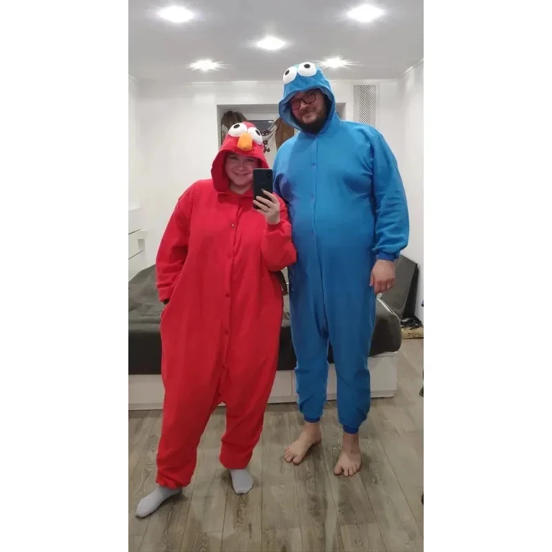 

TYV55XXL Cheshire Cat Red Onesie Cartoon Onsie COOKIE MONSTER Women Christmas Family Party Costume RomL]]L25