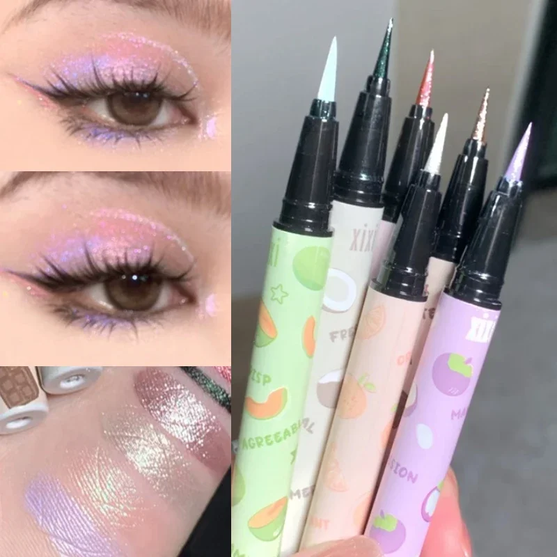 Glitter Eyeliner Pencil 8 Color Pearlescent Pink White Highlighter Lying Silkworm Shadow Diamond Liquid Eyeliner Pen Eye Makeup