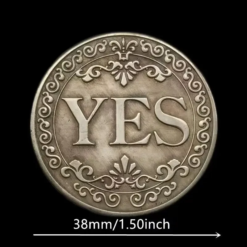 1/2/3pcs YES/NO Replica Coin – Silvery-Grey/Golden Copper Floral Commemorative, Collectible & Souvenir