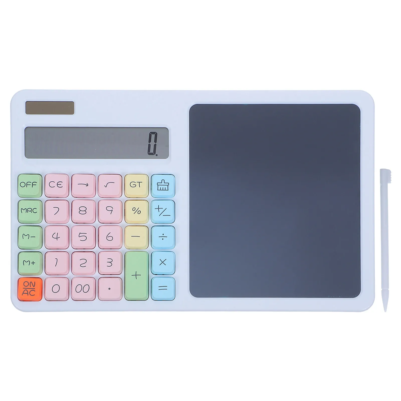 Silent 12 Digit Solar Calculator with LCD Writing Tablet Portable Handheld Erasable Notepad Desktop for Office School Business