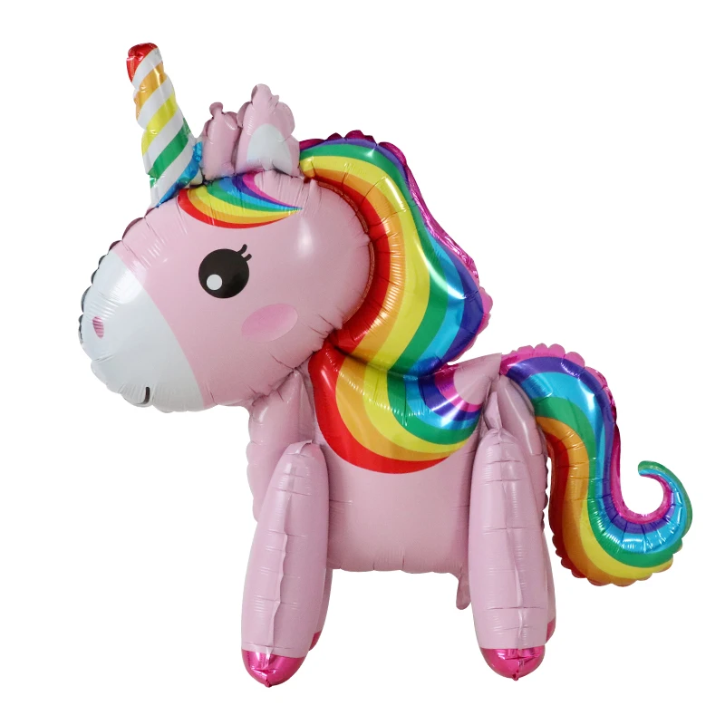 Cartoon 3D Rainbow Gradient Unicorn Foil Balloons Kids Girl\'s Birthday Party Gift Decorations Baby Shower Toys Globos Supplies