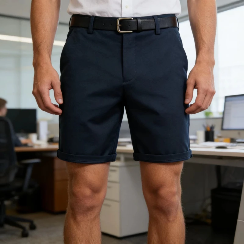 

Summer Workwear Suit Shorts Men High Quality Casual Business Social Elastic Waist Men Formal Shorts Work Wear Office Golf Shorts