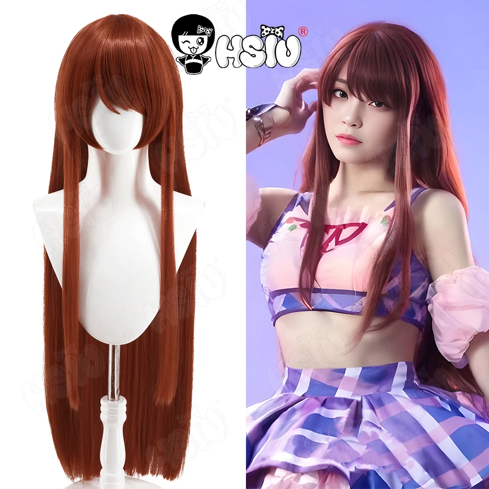 

Шибуки Ранн Косплей Парик HSIU 90 СМ Красно-коричневые длинные волосы Синтетический парик + Кепка для парика Аниме Айкацу Шибуки Ран Косплей