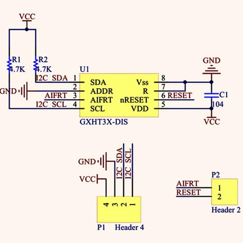 GXHT30 Module SHT30 High-Precision Digital Temperature And Humidity Measurement Sensor Module IIC I2C Interface Durable