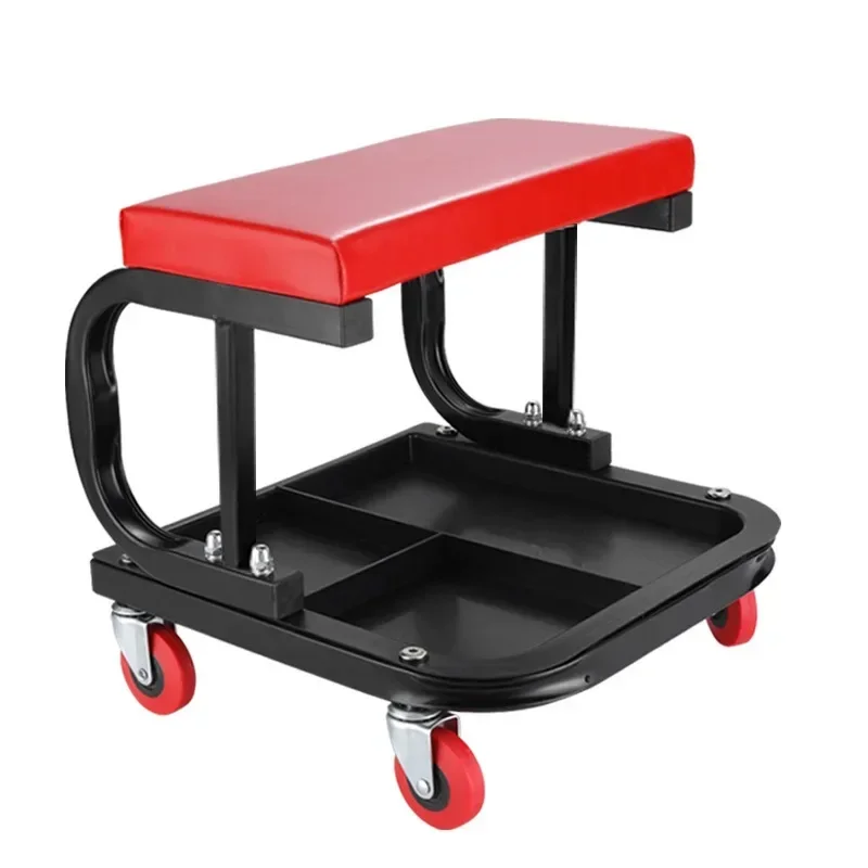 Rolling Creeper Seat Stool Mechanic Chair 4 Wheels Tray Tools Auto Repair Tool Multifunctional Mobile Repair U-shaped Stool