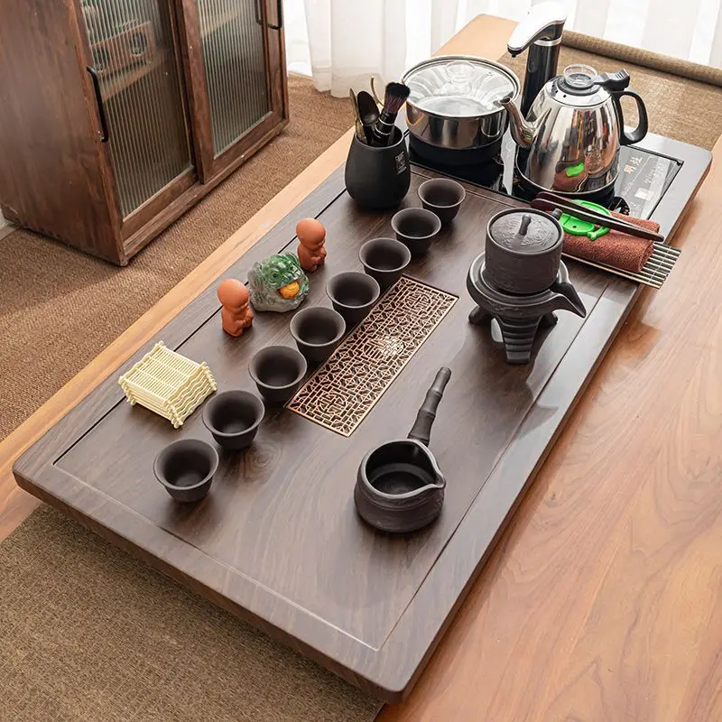 Serving Luxury Tea Tray Wooden Accessories Decorative Drip Drainage Tea Tray Rectangle Pot Long Kitchen Bandeja Madera Teaware view 2