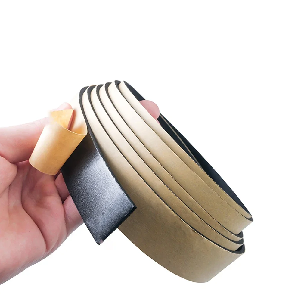 2Meters 10Meters Black EVA Foam Strip with Adhesive Sponge Strip Self-Adhesive Rubber Strip Sealing Strip Thick 1mm-20mm﻿