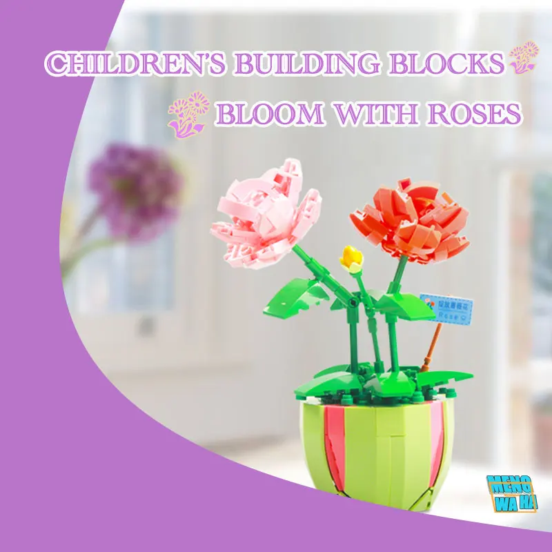 

DIY Building Blocks Eternal Flower Bundle, Chrysanthemum Potted Plant, Boys and Girls, Children's Birthday Gift, Puzzle Toys, AB