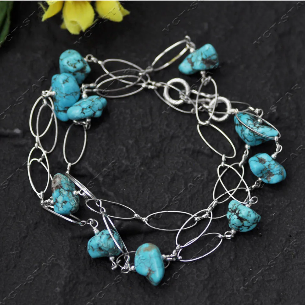 

Z14151 42 дюйма 25 мм натуральный синий барочный бирюзовый нерегулярный ожерелье-цепочка из необработанной руды