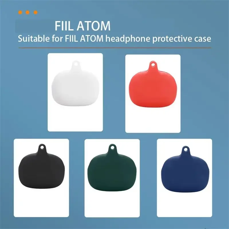 

Auroras for FILL ATOM Full Cover Solid Color Earphone Case Shockproof Silicone Headphone Cover for FILL ATOM