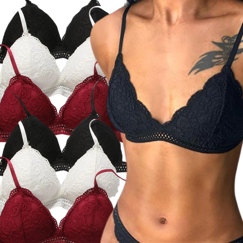 Borduren holle beha kant crop top driehoek cup naadloze fitness vintage beha ondergoed ademend push-up bralette bh's geschenken