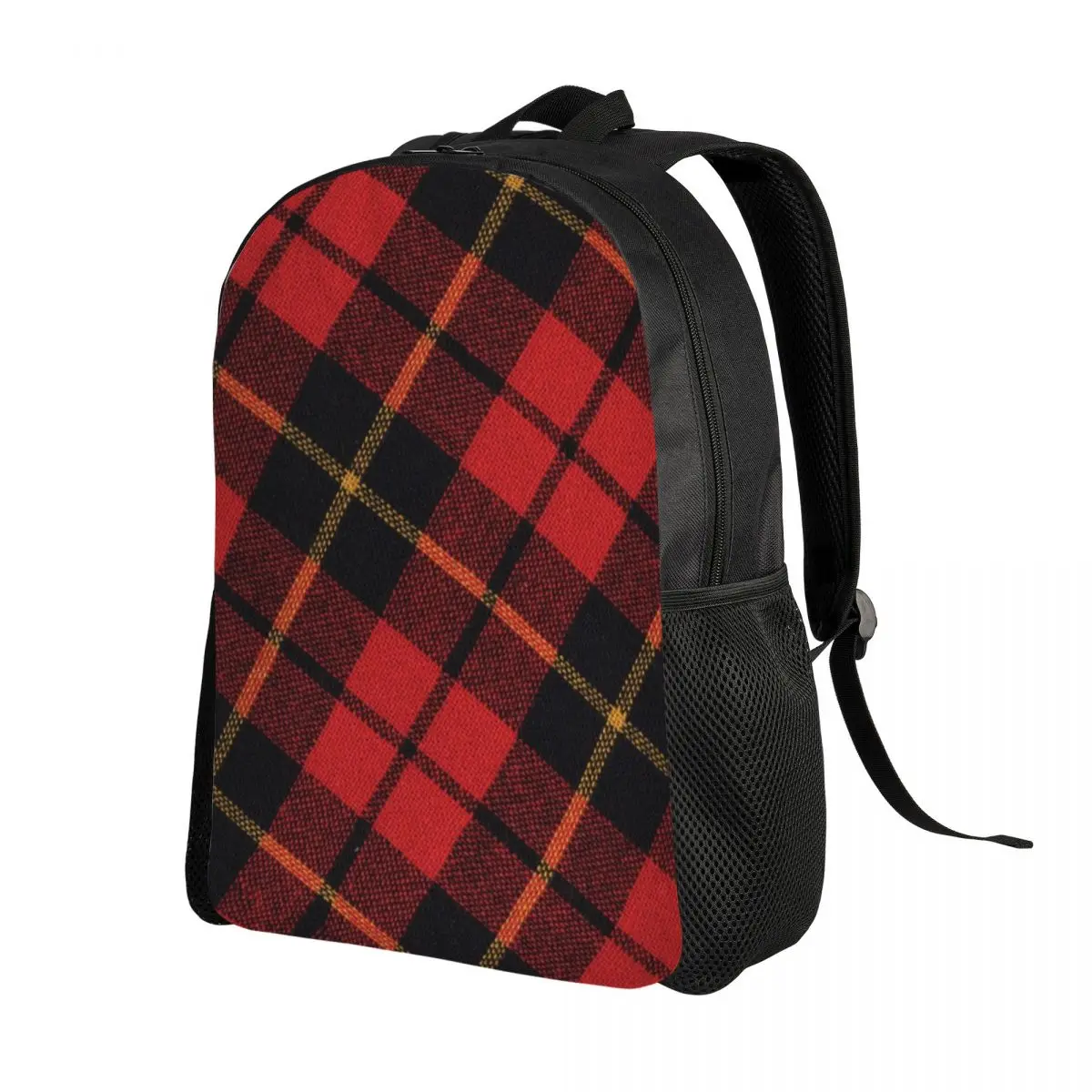 Custom Scottish Clan Tartan Plaid Backpacks Check Geometric Gingham College School Travel Bags Bookbag Fits 15 Inch Laptop