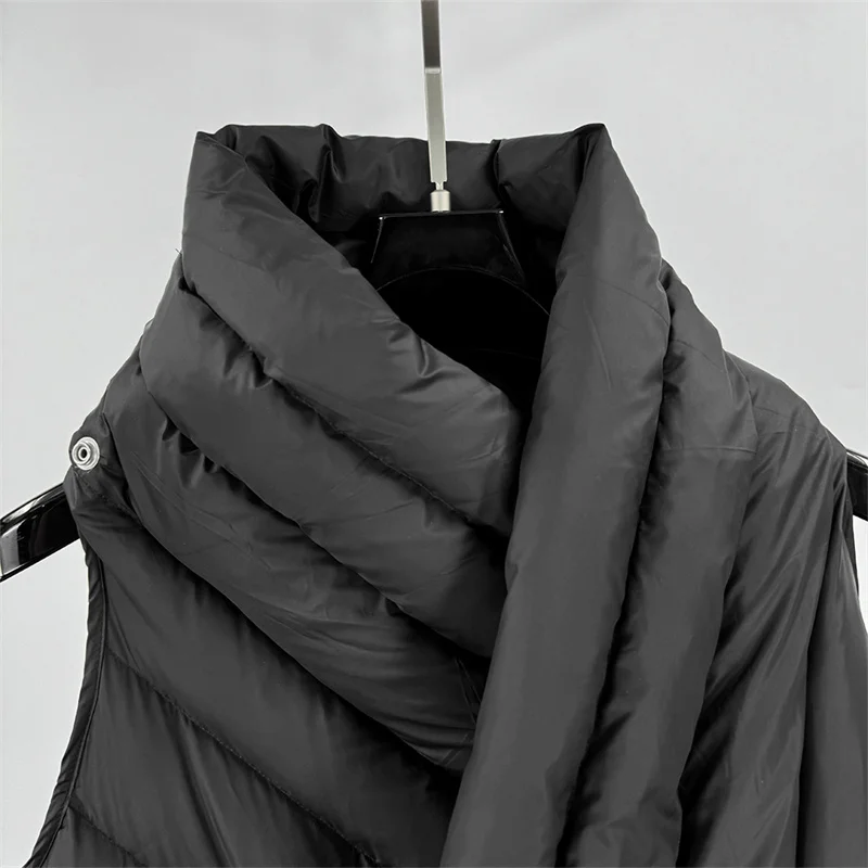 Giacca invernale da donna 2025 Nuovo stile coppia piumino senza maniche a collo alto 90 piumino d'anatra bianca imbottito gilet y2k piumini