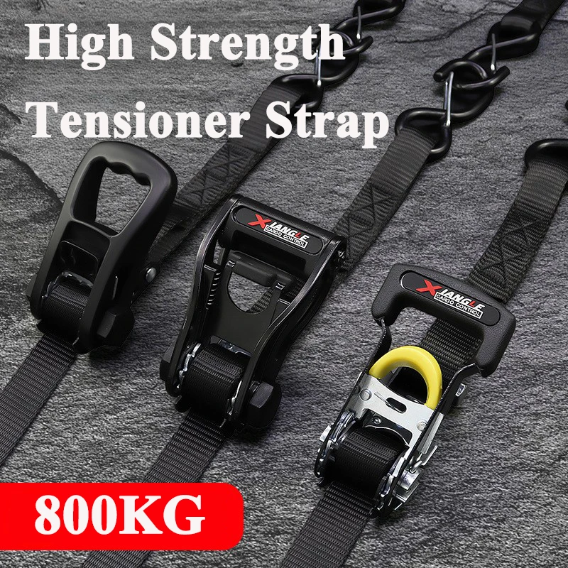 Motorcycle Tensioner Strap Load Clamping For Car Luggage 2 Sets Trailer Ribbon Rope Transport Bike Tie Down Belt 1m/2m/3m/5m