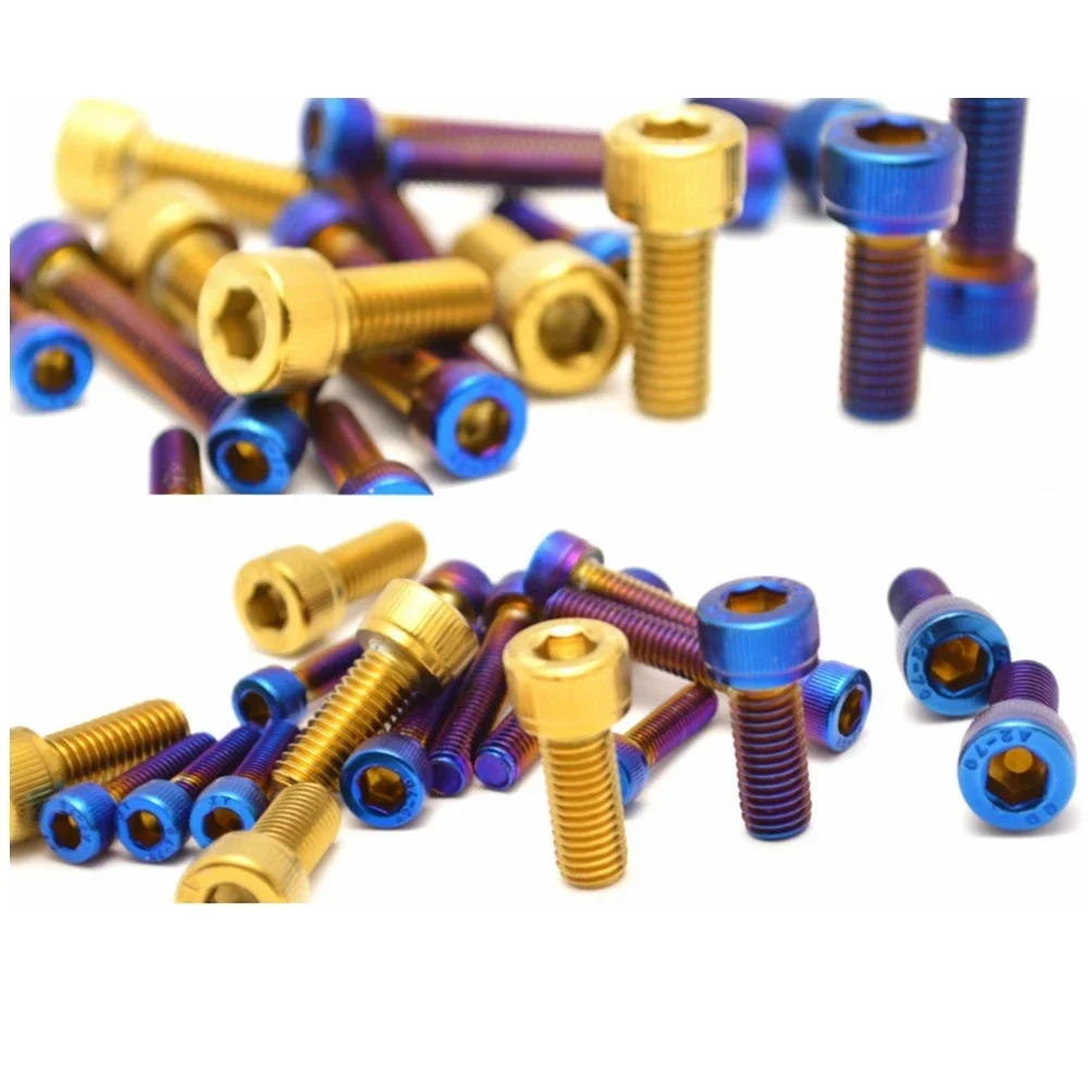 Imagen 7: M4 M5 M6 M8 m10 Acero inoxidable chapado en titanio con tornillo azul quemado color dorado tornillos de cabeza de brida hexagonal