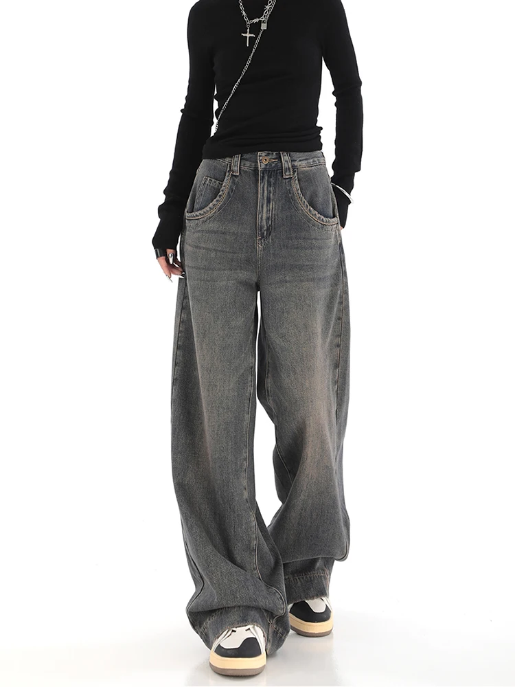 

Women High Waist Loose Jeans Straight Wide Leg Denim Female Y2k Casual Streetwear Vintage Baggy Trouser