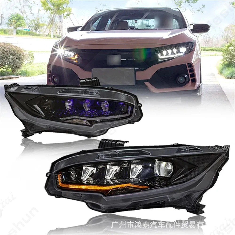 

Headlight assembly 2016-2017-2018 2019 2020 2021 2022 Honda Civic 10 The daytime running lights,LED turn signals, brake lights