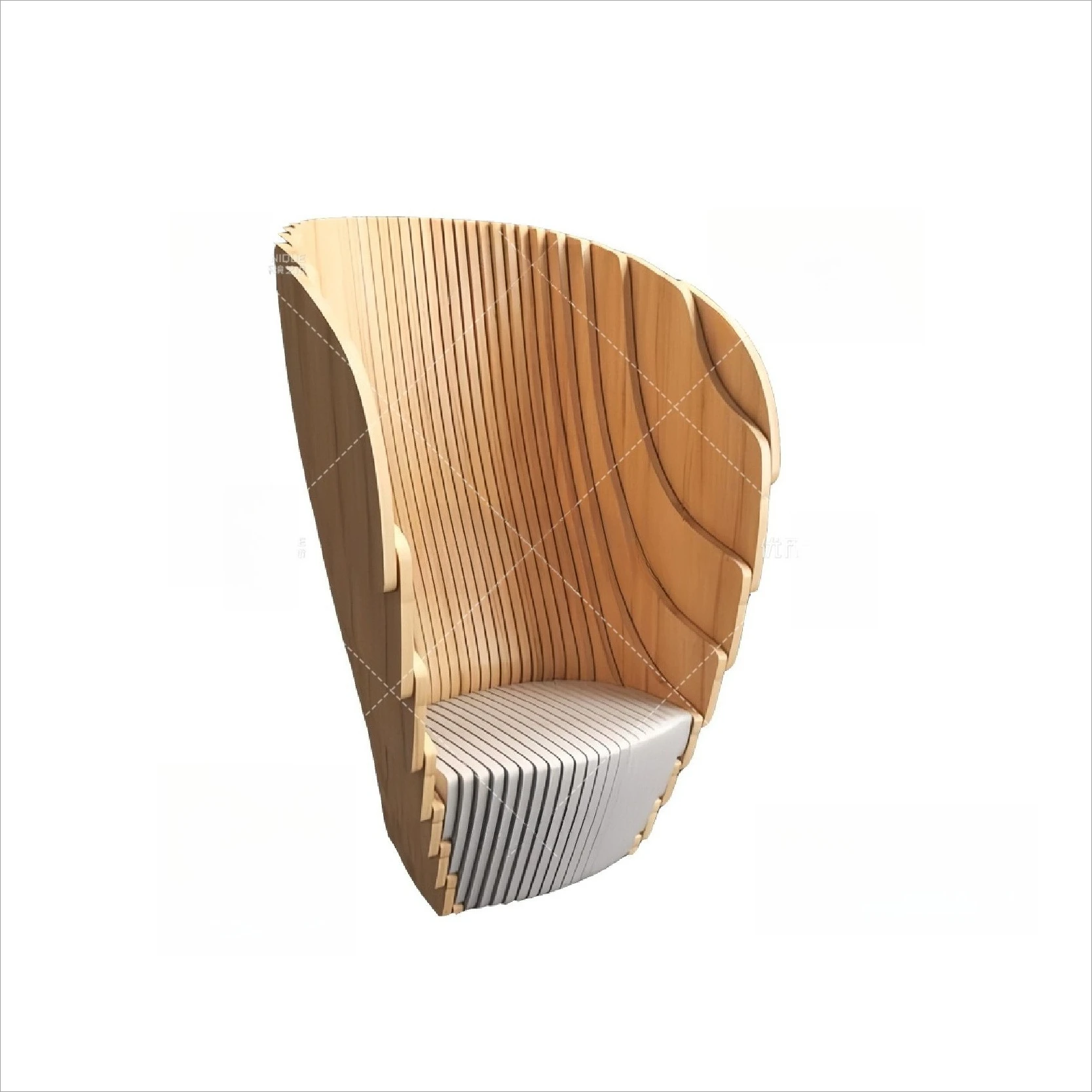

Creative wood sliced single sofa hotel clubhouse B & B apartment villa creative leisure art seat