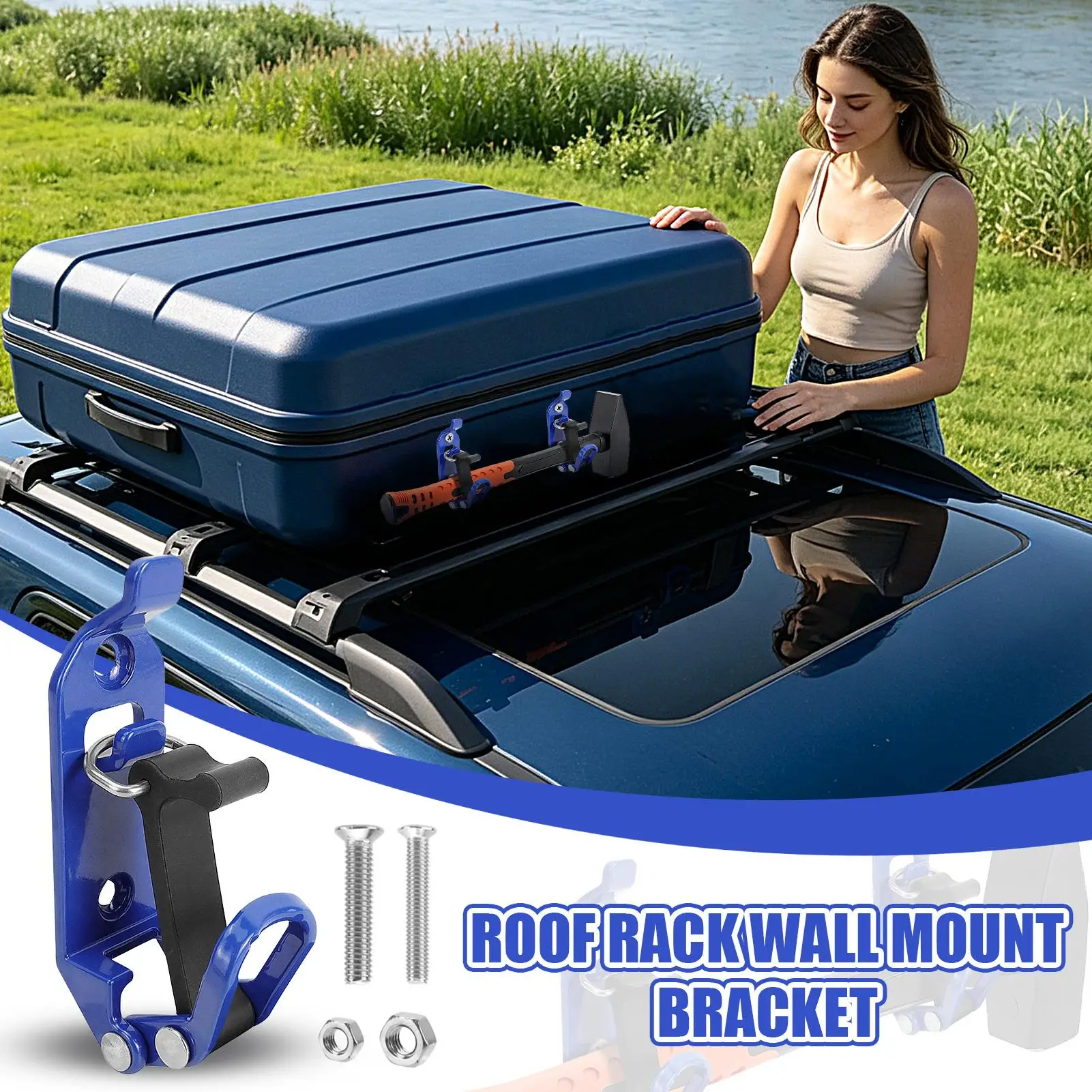 1PCS Shovel Holder Clamp Quick Release Metal Rubber Clamps For Car Truck Trailer Roof Rack Hammer Axe Shovel Mounting Bracket