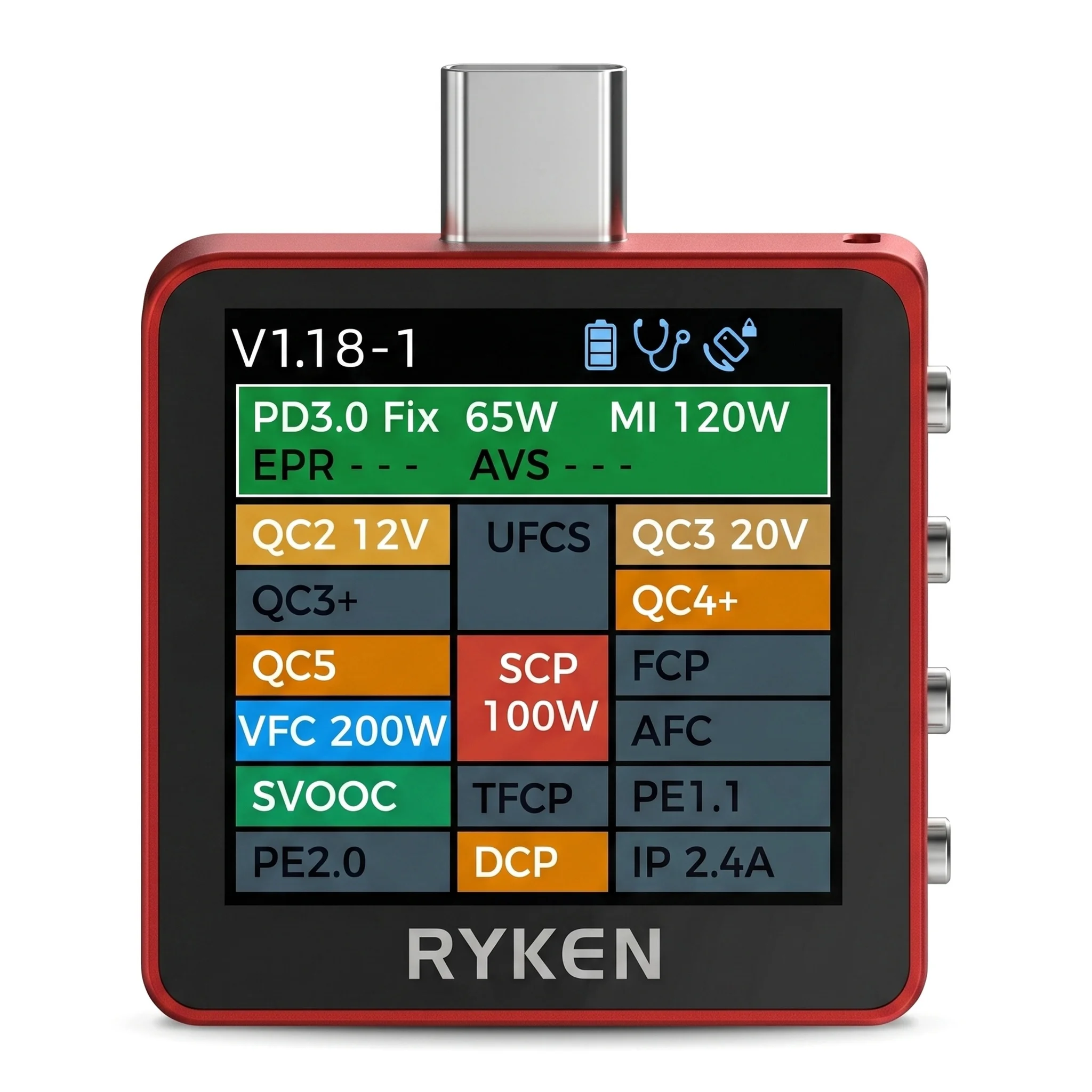 New RK-X3 Ammeter Tester Multifunctional Tester USB Fast Charger Tester for Phones & Laptop Charging Detection