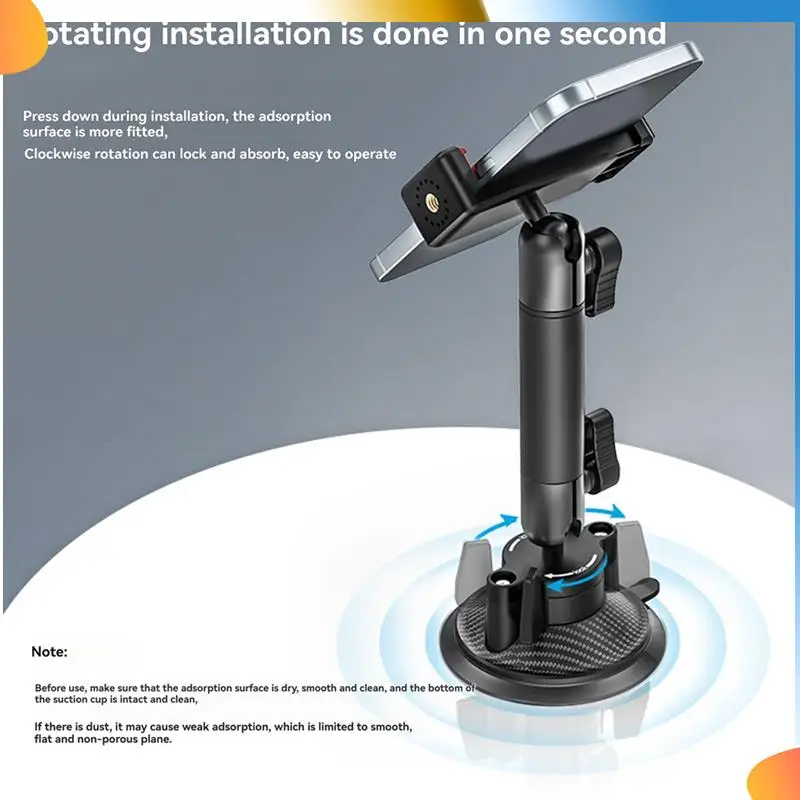 

B48A Go-Quick II Action Camera Smartphone Suction Cup Mount 1/4'' Screw 360° Ballhead For Gopro Insta360 Phone Car Holder