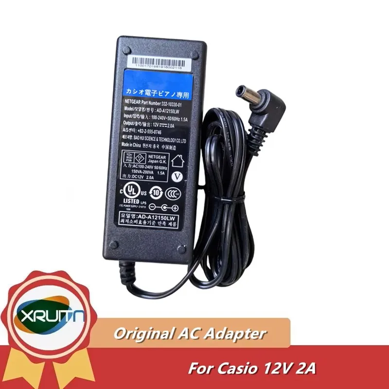 Cargador/adaptador de CA Original AD-A12150LW 12V 2A para piano electrónico CASIO PX-130/135/150/160/330 CDP-120/130/135, fuente de alimentación