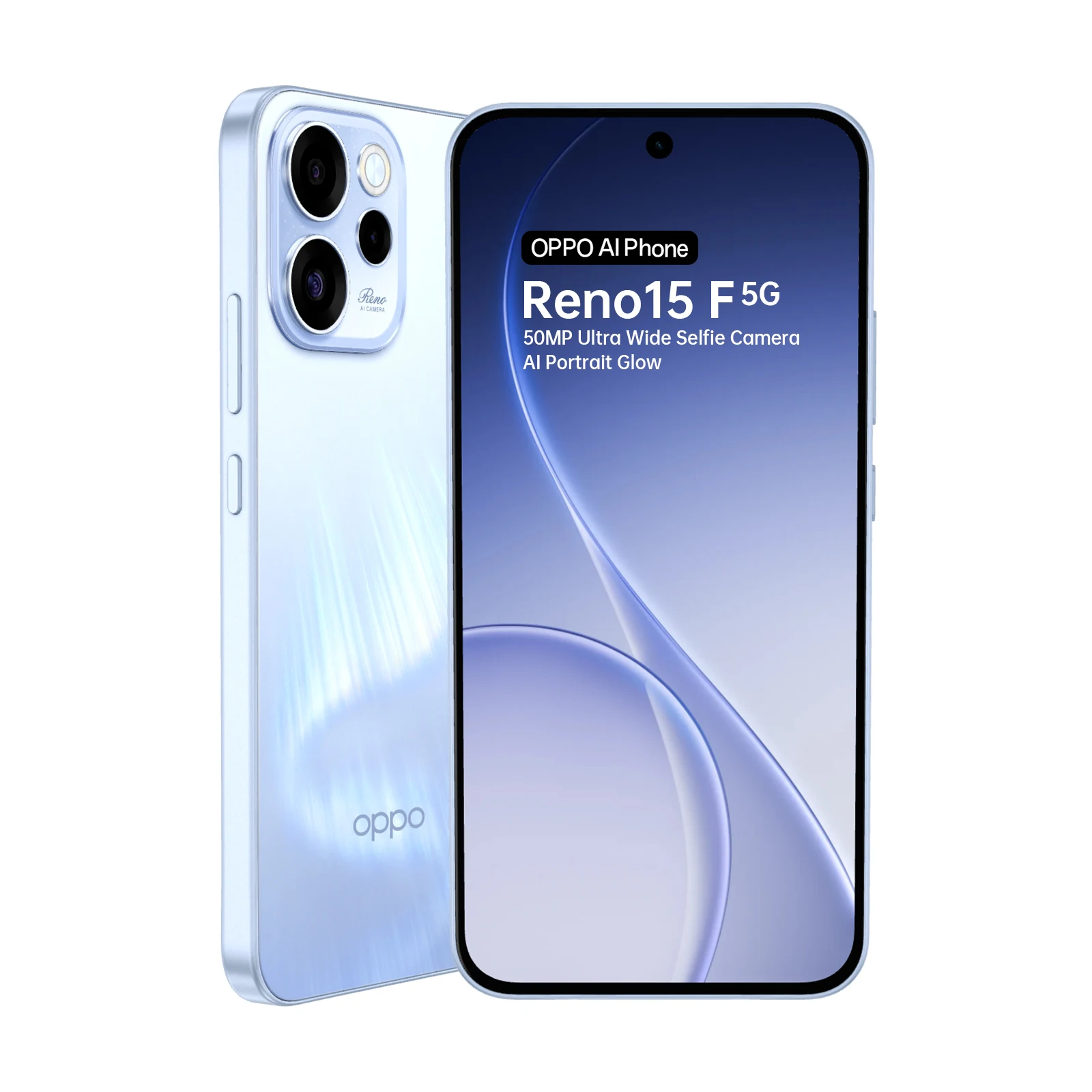 Eu-versie smartphone OPPO Reno15 F 5G 8 GB + 256 GB Blauw, ColorOS 16.0, Snapdragon 6 Gen 1, 6500 mAh, 80 W, 6,57 inch, 2372 * 1080 pixels 50 MP OIS-camera, NFC, Wi-Fi 5, Bluetooth 5.1, GPS, officiële