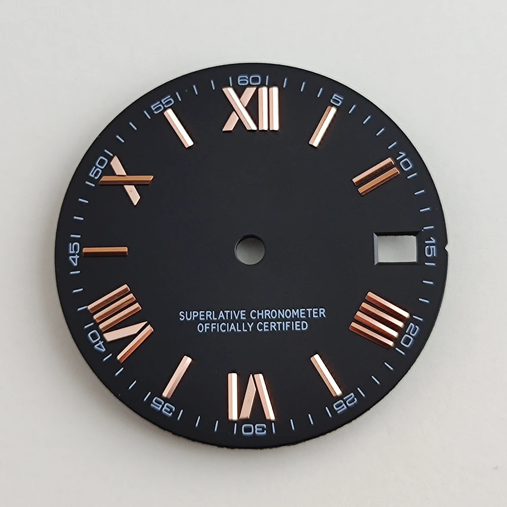 28.5mm NH35 wijzerplaat Romeinse wijzerplaat S Wijzerplaat Gemodificeerde Wijzerplaat voor NH35/NH36 Automatisch Uurwerk Horloge accessoires