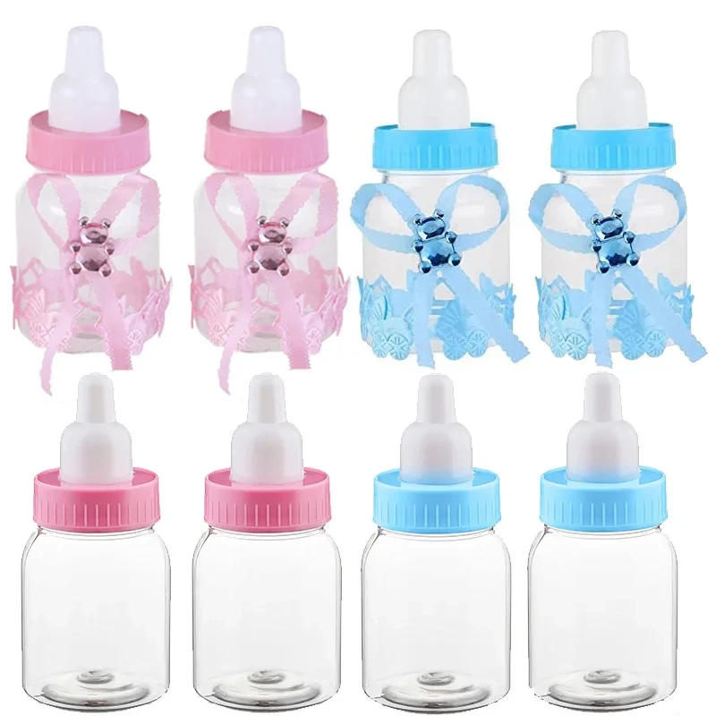 12pcs Feeder Candy Bottle Cute Feeder Candy Gifts Packaging Box For Boy Girl 1st Birthday Baby Shower Party Decor Gender Reveal