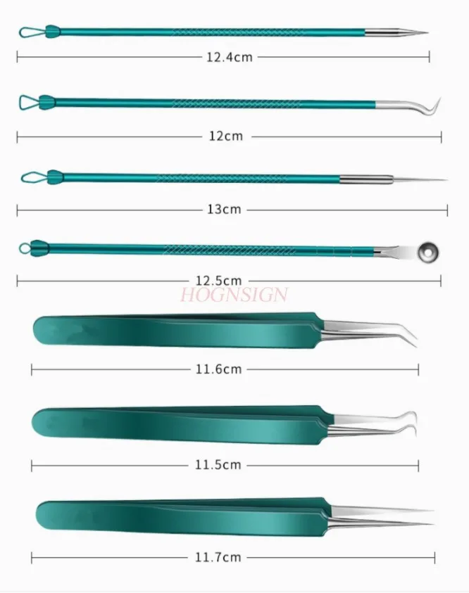 Juego de Herramientas de aguja de raspado de acné, Clip de celda de aguja de boca cerrada, exprimidor ultrafino de espinillas
