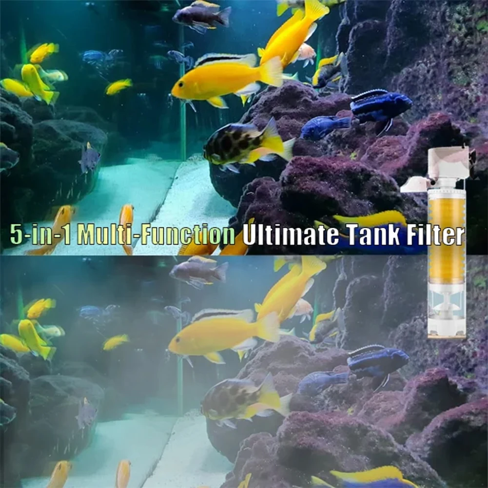 Tank Filter Ultra Quiet Fish Tank Filtration Pump Add Oxygen 3 in 1 Multifunction Internal Aquarium Filter Pump Accessories