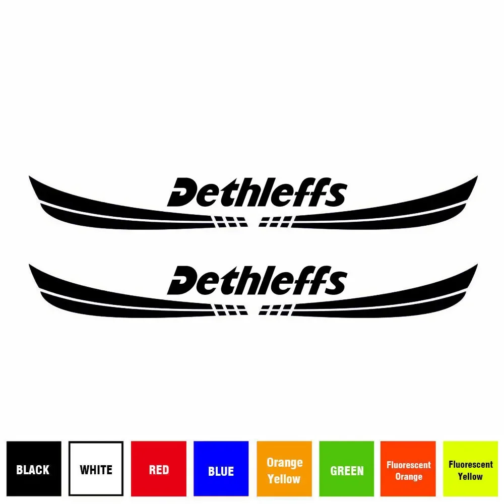 PARA DETHLEFFS CARAVAN/MOTORHOME KIT DE 2 PIEZAS DE PEGATINAS ESCALAJA DE COLORES